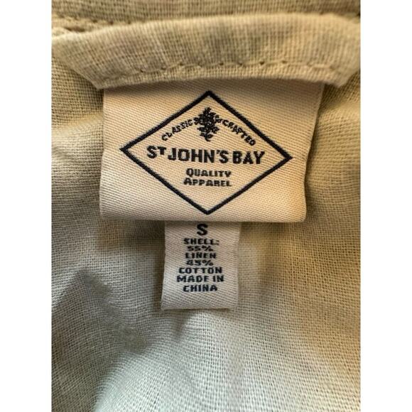 ST JOHN'S BAY “Shacket”w/belt Small Linen Blend In Sand Color 90’s Classic - Picture 2 of 7
